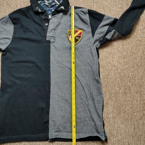 Vintage TOMMY HILFIGER Rugby Shirt Men M Long Sleeve Collared Embroidered Crest - Picture 7 of 8